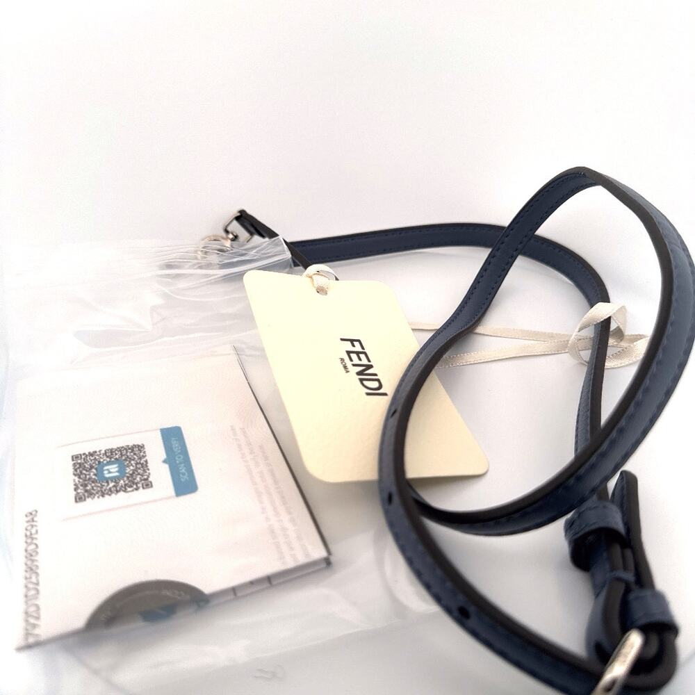 Fendi Frame Top Handle Bag With Python Trim Blue - image 4